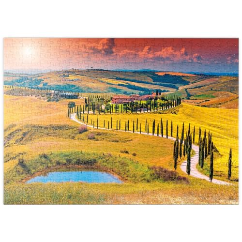 MyPuzzle Sonnenuntergang in malerischer Toskana-Landschaft - Crete Senesi, Italien - Premium 500 Teile Puzzle - MyPuzzle Sonderkollektion von Starnberger Spiele von MyPuzzle.com
