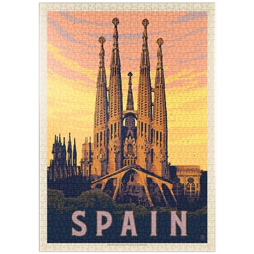 Spain: Familia Sagrada, Vintage Poster - Premium 1000 Teile Puzzle - MyPuzzle Sonderkollektion von Anderson Design Group von MyPuzzle.com