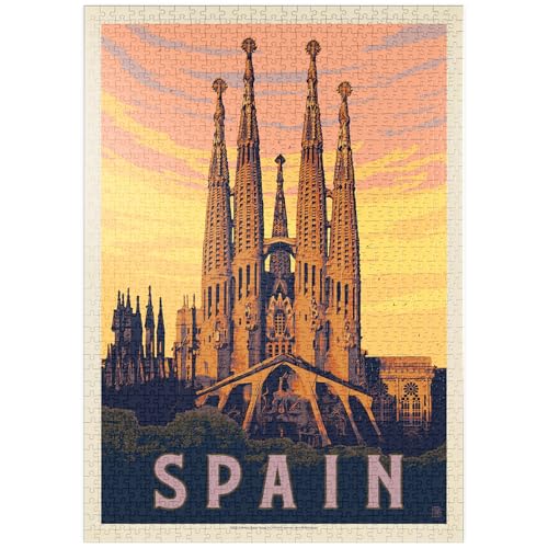 Spain: Familia Sagrada, Vintage Poster - Premium 1000 Teile Puzzle - MyPuzzle Sonderkollektion von Anderson Design Group von MyPuzzle.com