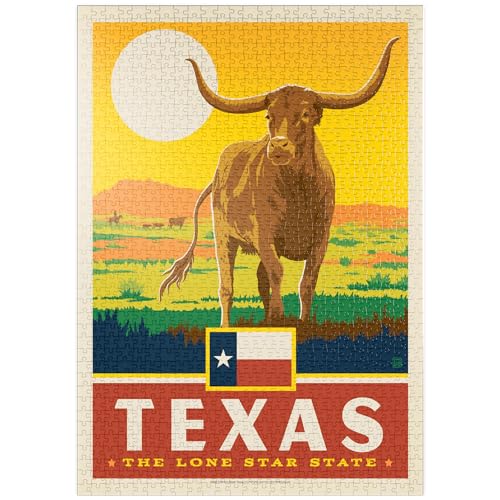 Texas: The Lone Star State, State Pride Vintage Poster - Premium 1000 Teile Puzzle - MyPuzzle Sonderkollektion von Anderson Design Group von MyPuzzle.com