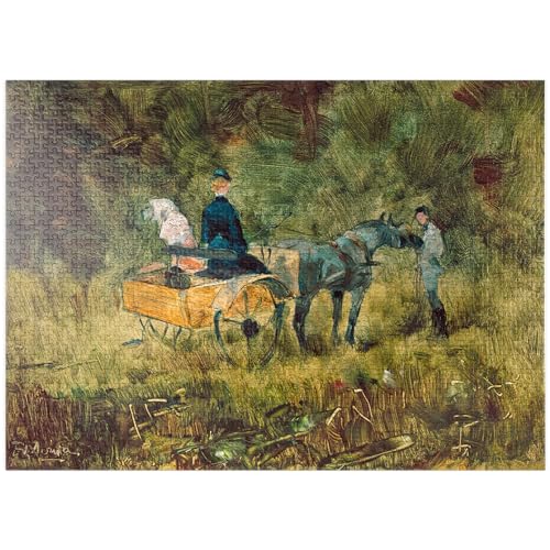 The Coach – 1880 von Henri De Toulouse-Lautrec – Premium 1000 Teile Puzzle für Erwachsene von MyPuzzle.com