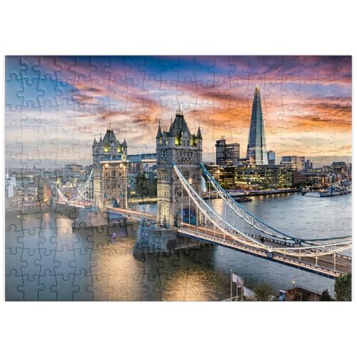 MyPuzzle Tower Bridge und Skyline von London, Großbritannien, kurz nach Sonnenuntergang - Premium 200 Teile Puzzle - MyPuzzle Sonderkollektion von Puzzle Galaxy von MyPuzzle.com