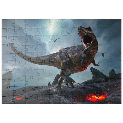 MyPuzzle Tyrannosaurus Rex, in Einer Rauen prähistorischen Welt - Premium 100 Teile Puzzle - MyPuzzle Sonderkollektion von Puzzle Galaxy von MyPuzzle.com