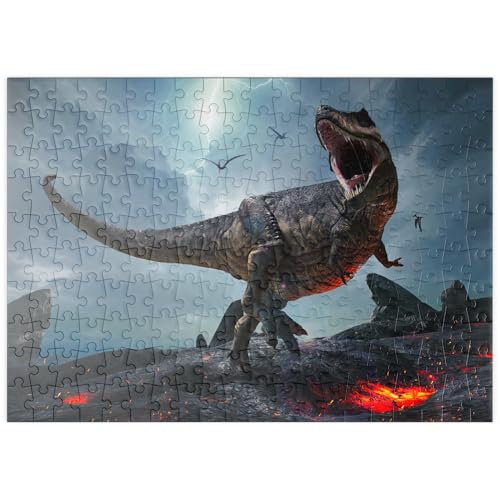 MyPuzzle Tyrannosaurus Rex, in Einer Rauen prähistorischen Welt - Premium 200 Teile Puzzle - MyPuzzle Sonderkollektion von Puzzle Galaxy von MyPuzzle.com
