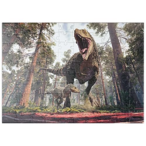 MyPuzzle Tyrannosaurus Rex und Sein Jungtier - Premium 100 Teile Puzzle - MyPuzzle Sonderkollektion von Puzzle Galaxy von MyPuzzle.com