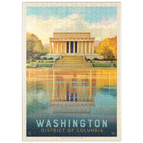 MyPuzzle Washington, DC: Lincoln Memorial, Vintage Poster - Premium 500 Teile Puzzle - MyPuzzle Sonderkollektion von Anderson Design Group von MyPuzzle.com