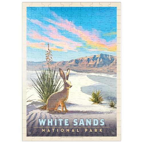 White Sands National Park: Jack Rabbit, Vintage Poster - Premium 200 Teile Puzzle - MyPuzzle Sonderkollektion von Anderson Design Group von MyPuzzle.com