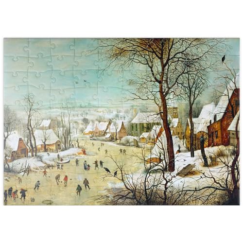 Winter Landscape with Skaters and a Bird Trap, 1565, by Pieter Bruegel The Elder - Premium 100 Teile Puzzle - MyPuzzle Sonderkollektion von Æpyornis von MyPuzzle.com