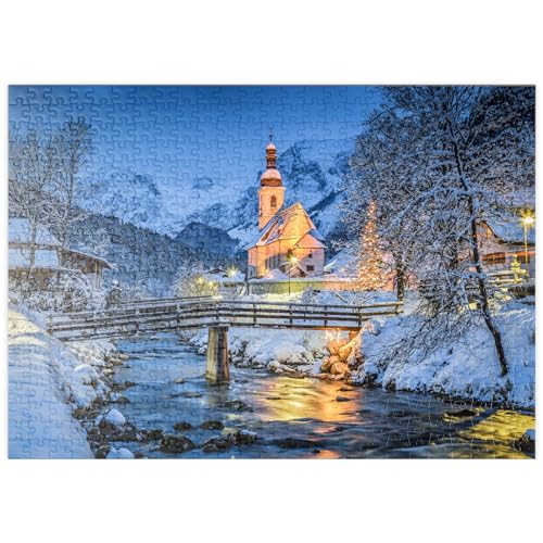 Winterlandschaft Berchtesgaden, Wallfahrtskirche Sankt Sebastian - Premium 500 Teile Puzzle - MyPuzzle Sonderkollektion von Puzzle Galaxy von MyPuzzle.com
