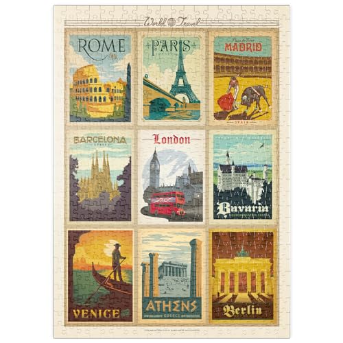 World Travel: Multi-Image Print - Edition 1, Vintage Poster - Premium 500 Teile Puzzle - MyPuzzle Sonderkollektion von Anderson Design Group von MyPuzzle.com