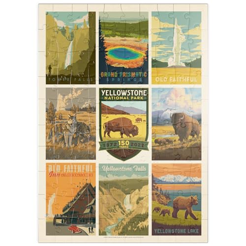 Yellowstone National Park: 150th Anniversary Commemorative Print, Vintage Poster - Premium 100 Teile Puzzle - MyPuzzle Sonderkollektion von Anderson Design Group von MyPuzzle.com