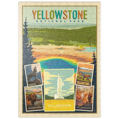 Yellowstone National Park: Collage Print, Vintage Poster - Premium 200 Teile Puzzle - MyPuzzle Sonderkollektion von Anderson Design Group von MyPuzzle.com