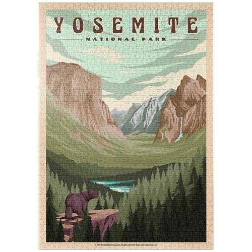 Yosemite National Park - Yosemite Valley, Vintage Travel Poster - Premium 1000 Teile Puzzle - MyPuzzle Sonderkollektion von Havana Puzzle Company von MyPuzzle.com