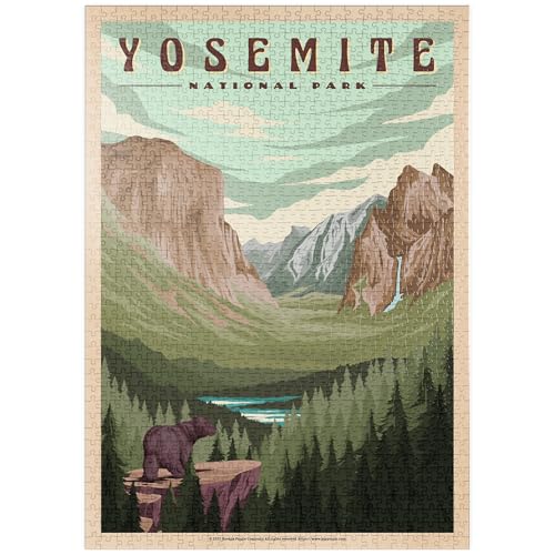 Yosemite National Park - Yosemite Valley, Vintage Travel Poster - Premium 1000 Teile Puzzle - MyPuzzle Sonderkollektion von Havana Puzzle Company von MyPuzzle.com