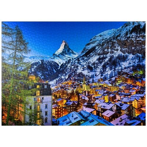 Zermatt und das Matterhorn Schweiz - Premium 1000 Teile Puzzle für Erwachsene von MyPuzzle.com