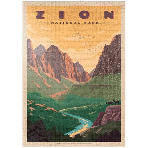 MyPuzzle Zion National Park - Virgin River, Vintage Travel Poster - Premium 1000 Teile Puzzle - MyPuzzle Sonderkollektion von Havana Puzzle Company MyPuzzle Zion National Park - Virgin River, Vintage Travel Poster - Premium 1000 Teile Puzzle - MyPuzzle Sonderkollektion von Havana Puzzle Company von MyPuzzle.com