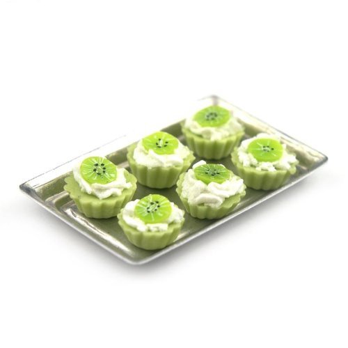 MyTinyWorld 6 Lose Puppenhaus Miniatur Geschnitten Kiwi Grün Boden Törtchen auf einem Tablett MyTinyWorld 6 Lose Puppenhaus Miniatur Geschnitten Kiwi Grün Boden Törtchen auf einem Tablett von MyTinyWorld