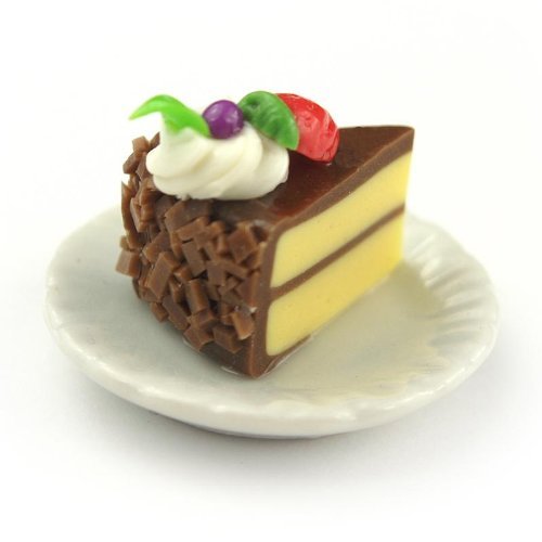 Mytinyworld Puppenhaus Miniatur Einzelne Erdbeeren und Sahne Kuchenstück von MyTinyWorld