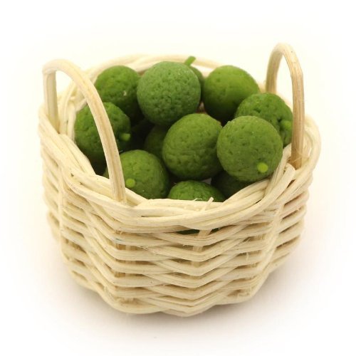 MyTinyWorld Puppenhaus Miniatur Korb mit Handgefertigt Limes von MyTinyWorld