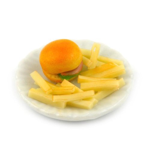 MyTinyWorld Puppenhaus Miniatur Speck Burger und Chips von MyTinyWorld