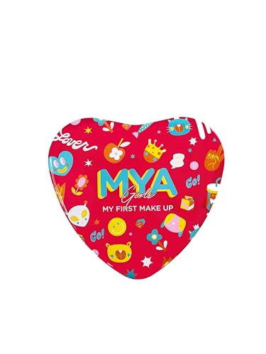MYA Cosmetics MYA Girls Make-up für Mädchen, Herz-Kinderset, Lidschatten, Rouge und Lipgloss, inklusive Pinsel und Applikatoren von Mya Cosmetics