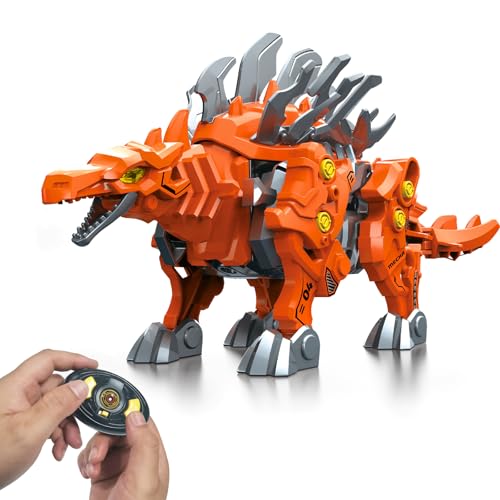 Mycketop Assembliertes RC Dinosaurier Spielzeug, Fernbedienung laufender Mecha Dinosaurier mit Sound, STEM DIY Stegosaurus Kit, Coole Dino Spielzeug Geburtstagsgeschenk für Stegosaurus Liebhaber Mycketop Assembliertes RC Dinosaurier Spielzeug, Fernbedienung laufender Mecha Dinosaurier mit Sound, STEM DIY Stegosaurus Kit, Coole Dino Spielzeug Geburtstagsgeschenk für Stegosaurus Liebhaber von Mycketop