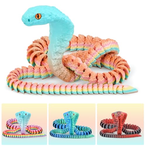 Mydhall 3D-gedruckte Schlange, bewegliche Kobra-Tierspielzeug für Kinder, Teenager, Erwachsene, Schlangenliebhaber, lustiges Gag-Geschenk für Urlaub, Weihnachten, Geburtstag, Schreibtisch, Bücherregal Mydhall 3D-gedruckte Schlange, bewegliche Kobra-Tierspielzeug für Kinder, Teenager, Erwachsene, Schlangenliebhaber, lustiges Gag-Geschenk für Urlaub, Weihnachten, Geburtstag, Schreibtisch, Bücherregal von Mydhall