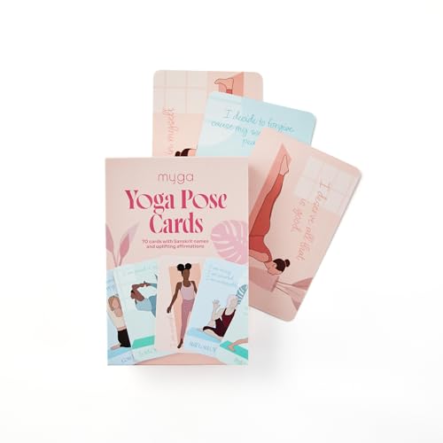 Myga Affirmation Yoga Pose Cards – 70 Übungskarten mit Sanskrit-Namen & Bestätigung – Mini-Fitness- & Sequenzierungsdeck für Anfänger & Fortgeschrittene Yogis – Kompakte Größe für Zuhause Myga Affirmation Yoga Pose Cards – 70 Übungskarten mit Sanskrit-Namen & Bestätigung – Mini-Fitness- & Sequenzierungsdeck für Anfänger & Fortgeschrittene Yogis – Kompakte Größe für Zuhause von Myga