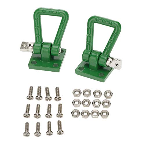 Myhoomowe 2 Piezas Gancho de Remolque de Anillo en D de Parachoques de Metal para 1/10 RC Crawler Coche TRX4 Axial SCX10 90046 AXI03007, Verde von Myhoomowe