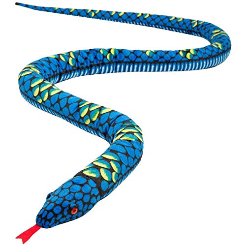 Myhoomowe Felpa Serpiente Gigante Animal de Peluche Realista Ojos Rojos Juguete Regalos para NiñOs y NiñAs 110 Pulgadas Azul von Myhoomowe
