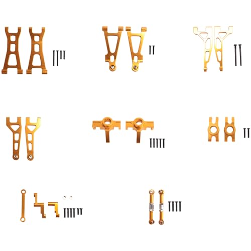 Myhoomowe Schwenkarm-Lenkgruppenbecher für die Ferngesteuerten Fahrzeugersatzteile Metal Upgrade Kit, Gold für 16207, 16208, 16209, 16210 H16 von Myhoomowe