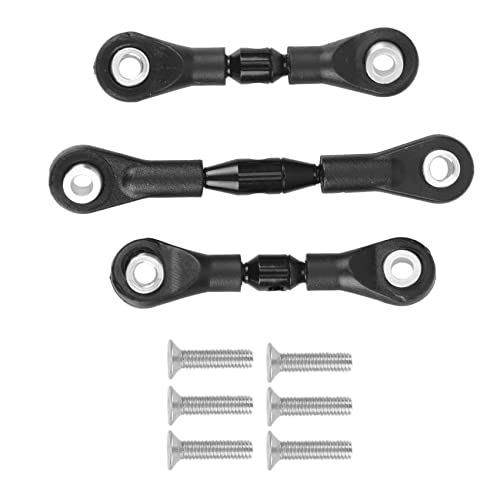 Myingaou 3 StüCk Metall Lenkung Stange Verbindung Stange Spur Stange für -01 TT01 1/10 RC Auto Upgrade Teile ZubehöR,Schwarz von Myingaou