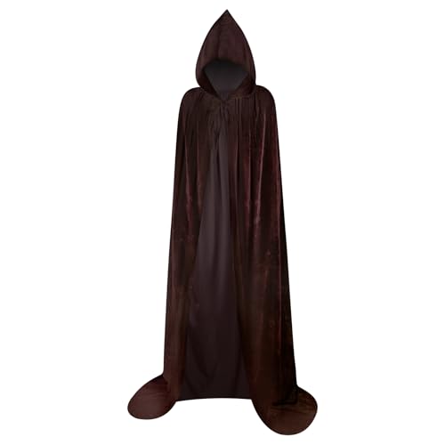 Myir JUN Halloween Umhang Unisex, Umhang mit Kapuze für Damen Herren Kinder Erwachsene Vampir Kostüm Jungen Halloween Kostüm (Braun, L) von Myir JUN