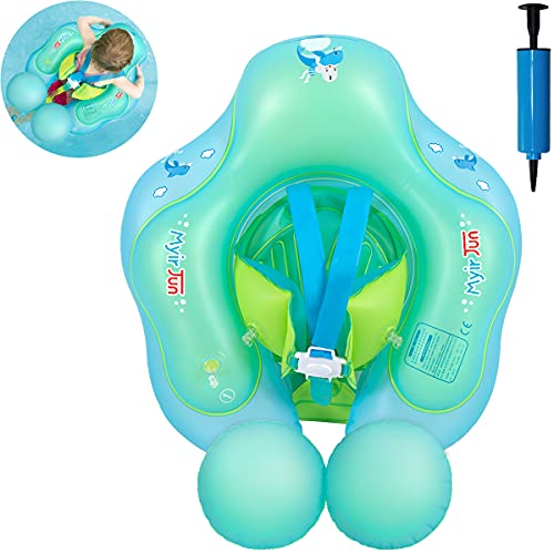 Myir JUN Schwimmring Baby, Aufblasbarer Baby Schwimmring Baby Schwimmreifen Schwimmhilfe mit Baby Schwimmsitz für Kleinkind Baby Float von 1-3 Jahre (L, Blau) von Myir JUN