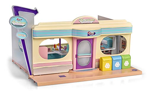 mymy CiTY 700015820 Famosa Spielzeugrestaurant mit Zubehör, Licht und Sound, bunt, 10 x 47 x 35 cm von Mymy City
