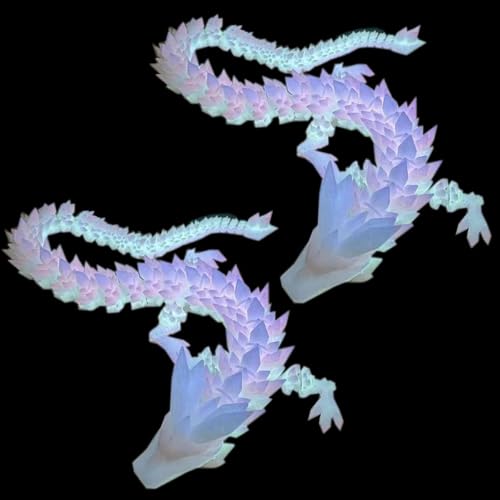 3D-gedruckter leuchtender Drache, 2 Stück, voller beweglicher Kristall-Drache, Fidget-Spielzeug, Heimbüro-Dekoration, Schreibtischspielzeug, Erwachsene, Überraschungs-Fidget-Spielzeug für 3D-gedruckter leuchtender Drache, 2 Stück, voller beweglicher Kristall-Drache, Fidget-Spielzeug, Heimbüro-Dekoration, Schreibtischspielzeug, Erwachsene, Überraschungs-Fidget-Spielzeug für von Myqiqi