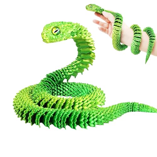 Große 3D gedruckte Schlange (24-Zoll), große 3D gedruckte Tiere Spielzeug – Flexible gelenkte Schlange Tier Fidget Spielzeug für Haus und Büro Executive Desks Dekor von Myqiqi