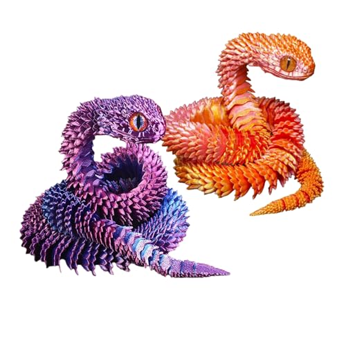 3D gedruckte Spielzeug Schlange 2Pcs, 3D gedruckte Fidget Spielzeug, Sammelbare 3D gedruckte Tiere 3D Drachen für Haus und Büro Dekoration 3D gedruckte Spielzeug Schlange 2Pcs, 3D gedruckte Fidget Spielzeug, Sammelbare 3D gedruckte Tiere 3D Drachen für Haus und Büro Dekoration von Myqiqi
