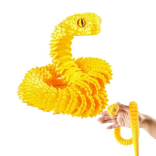 Myqiqi Große 3D gedruckte Schlange (24-Zoll), große 3D gedruckte Tiere Spielzeug – Flexible gelenkte Schlange Tier Fidget Spielzeug für Haus und Büro Executive Desks Dekor von Myqiqi