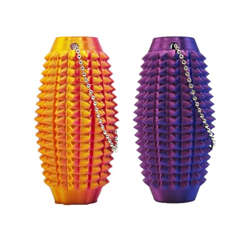 Upgrade Little Ouchies Pain Stim Fidget, Spiky Grippie Stim Schlüsselanhänger, 3D-gedrucktes Fidget-Spielzeug, Stim-Spielzeug für autistische Erwachsene, harte stachelige sensorische Spielzeuge (lila von Myqiqi