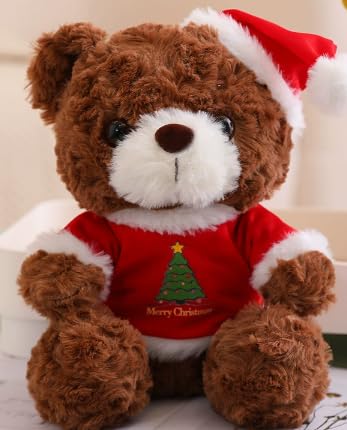MyrkalaToy Kuscheltier Teddybär, Frohe Weihnachten Plüschtiere Weihnachten Teddybär Super Soft Toy Weihnachtstag Bär Plüsch Plüschtier Geschenke für Kinder Weihnachten von MyrkalaToy