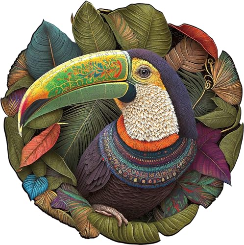 Mys Aurora Holzpuzzle Erwachsene 200 Stück, Papageien Holzpuzzles Einzigartige Tierform Puzzleteile,Puzzle aus Tierteilen, Puzzles Holz Erwachsene mit Geschenkbox aus Holz von Mys Aurora