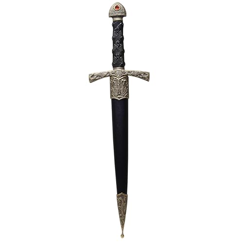 Deko Dolch Sigurd mit Scheide - Mittelalter Waffe Ritter Roter Stein von MystiCalls
