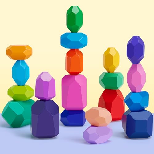 Balanciersteine für Kinder aus Holz, 20 Stück Stapelsteine Spielzeug Montessori Spielzeug ab 2 3 4 5 Jahre, Holzspielzeug Farbiger Meditations Balancier Steine Stapelspiel Sortier und Stapelspielzeug Balanciersteine für Kinder aus Holz, 20 Stück Stapelsteine Spielzeug Montessori Spielzeug ab 2 3 4 5 Jahre, Holzspielzeug Farbiger Meditations Balancier Steine Stapelspiel Sortier und Stapelspielzeug von Mystooy