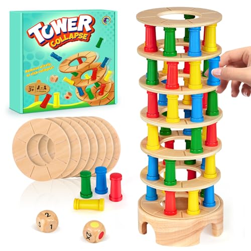Montessori Brettspiel aus Holz, 48 Stück Bunte Holzsäule Würfelspiel Mathematik Lernspielzeug ab 3 4 5 6 Jahre, Feinmotorik Spiel & Zählspielzeug, Familien Reisespiel Montessori Spielzeug ab 3 Jahren Montessori Brettspiel aus Holz, 48 Stück Bunte Holzsäule Würfelspiel Mathematik Lernspielzeug ab 3 4 5 6 Jahre, Feinmotorik Spiel & Zählspielzeug, Familien Reisespiel Montessori Spielzeug ab 3 Jahren von Mystooy