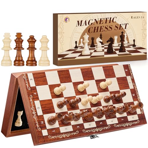 Mystooy Magnetisches Schachspiel aus Holz,Klappbares Reise Schachbrett,Tragbares Schach Holz,Brettspiel für Kinder und Erwachsene Reisen(29x29cm) Mystooy Magnetisches Schachspiel aus Holz,Klappbares Reise Schachbrett,Tragbares Schach Holz,Brettspiel für Kinder und Erwachsene Reisen(29x29cm) von Mystooy