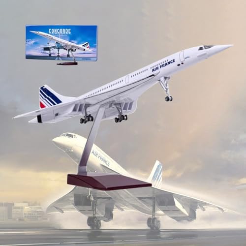 19,7" 1:125 Air France Concorde Modell Jet Passagierflugzeug Modell Vorgefertigtes Flugzeugmodell Druckguss-Metallsimulation Luftfahrtsammlung Geschenk (Size : Air France) von MzEer