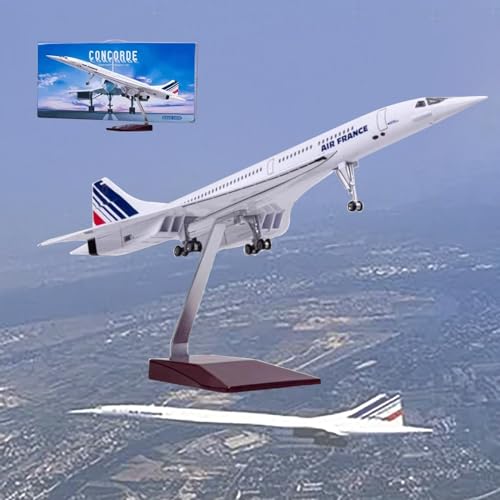 19,7" 1:125 Air France Concorde Modell Jet Passagierflugzeug Modell Vorgefertigtes Flugzeugmodell Druckguss-Metallsimulation Luftfahrtsammlung Geschenk (Size : Air France) von MzEer