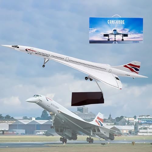 19,7" 1:125 Air France Concorde Modell Jet Passagierflugzeug Modell Vorgefertigtes Flugzeugmodell Druckguss-Metallsimulation Luftfahrtsammlung Geschenk (Size : British Airways) von MzEer