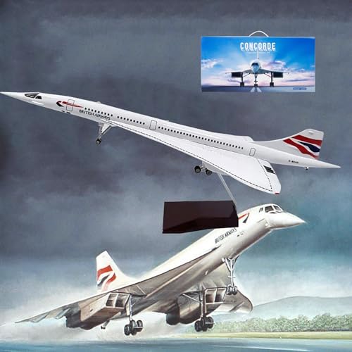 19,7" 1:125 Air France Concorde Modell Jet Passagierflugzeug Modell Vorgefertigtes Flugzeugmodell Druckguss-Metallsimulation Luftfahrtsammlung Geschenk (Size : British Airways) von MzEer